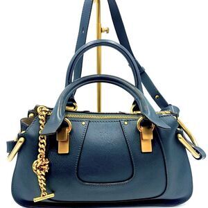 CHLOE Haley Blue Leather 2way Handbag Preloved Excellent Condition